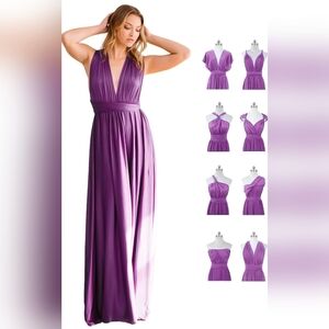 Convertible Infinity Dress & Bandeau Long Maxi Bridesmaid/Prom Dresses Purple